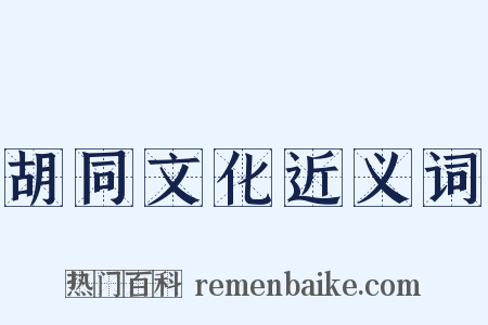 胡同文化近义词是什么意思的图片